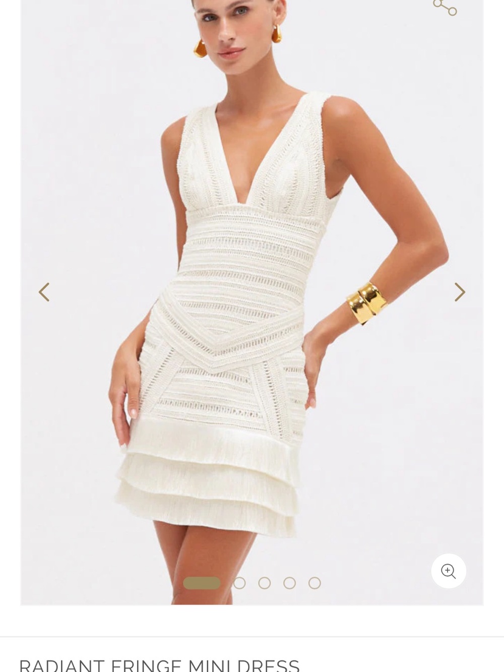 PatBO Ivory Fringe Knit Mini Dress - in perfect condition- ONLY WORN ONCE!